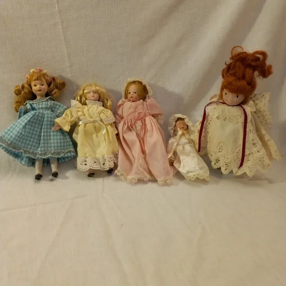 Vintage Porcelain Dolls Small Porcelain Dolls Set Of Beautiful Old